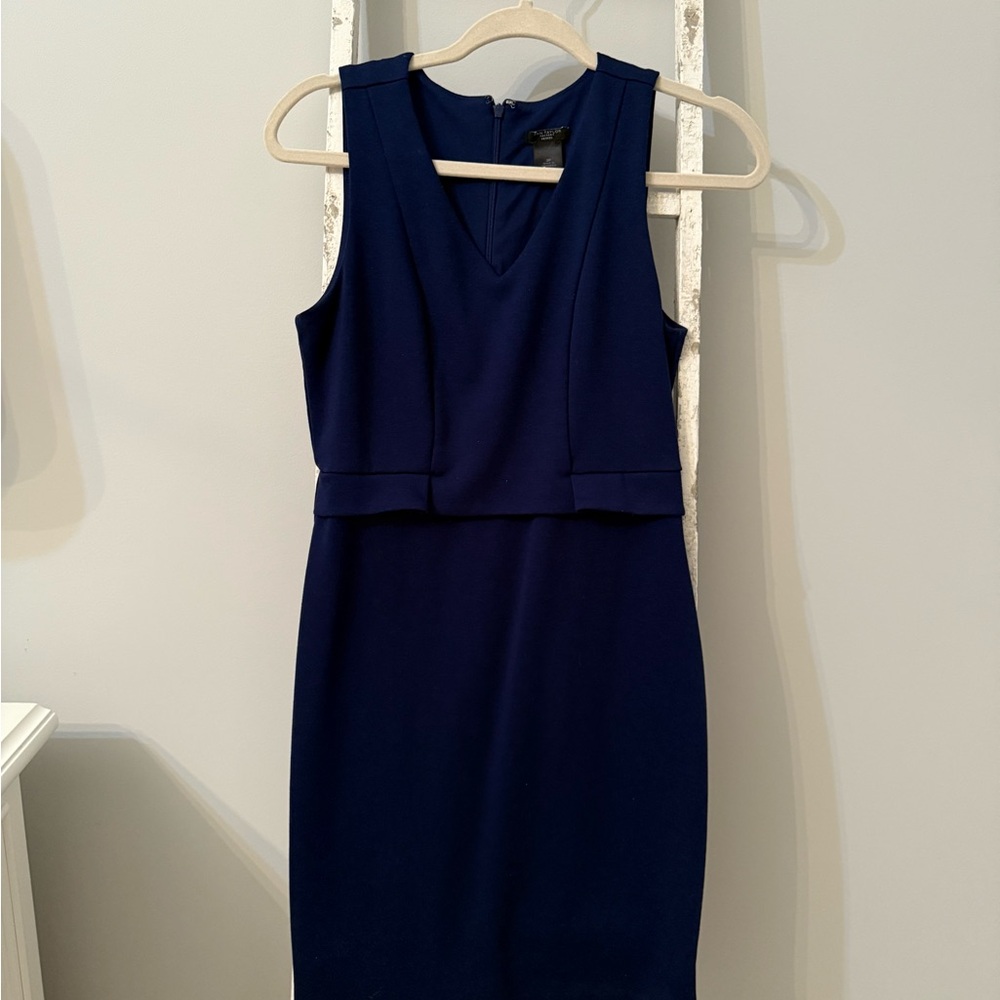 EUC- Ann Taylor Factory Deep Blue Midi Dress size 2p